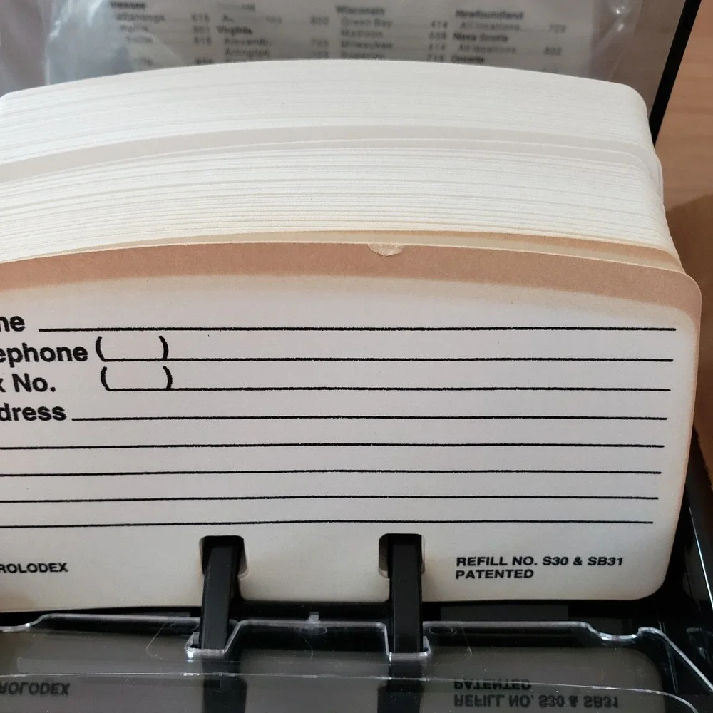 Vintage Rolodex S-300C Black Contact Organizer with Card Dividers - 1989